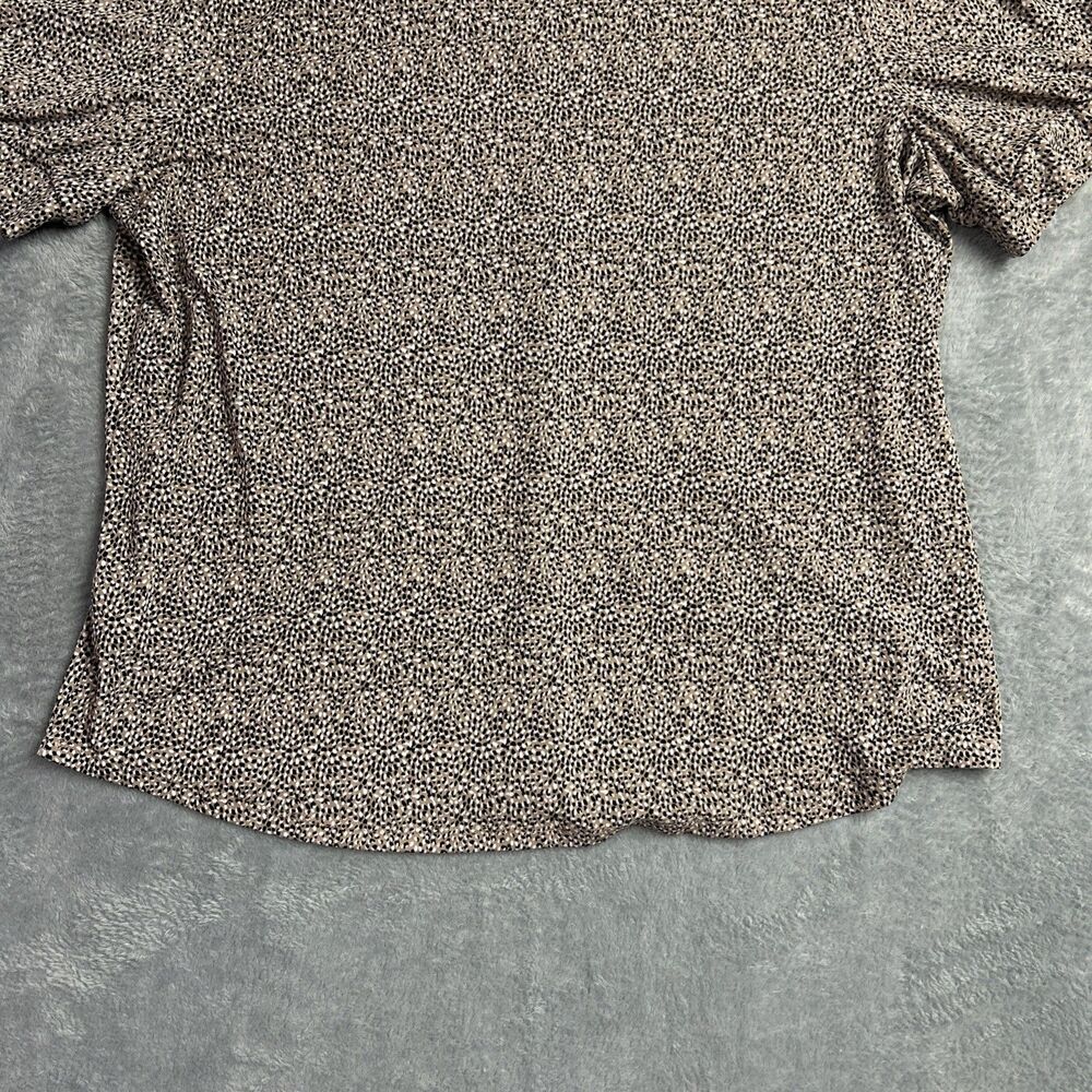 Adrianna Papell Womens Shirt Top Pullover Short Sleeve Blouse Sz. XL Brown - Picture 15 of 15